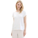 Tom Tailor - Fabric Mix T-shirt - Zwart - Katoen