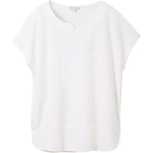 TOM TAILOR - Shirt - Wit - Kwartmouw - Losse Pasvorm