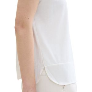 Tom Tailor - Fabric Mix T-shirt - Zwart - Katoen