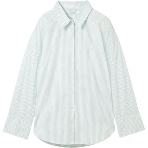 TOM TAILOR - Damesblouse - Mint White Streep - Popeline Weefsel