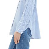 TOM TAILOR DENIM - Blouse - Lichtblauw/Wit - Klassieke Blouse - Lange Mouw