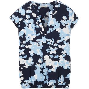 TOM TAILOR Damesblouse, 34757 - Blauwe Geometrische Print, 36
