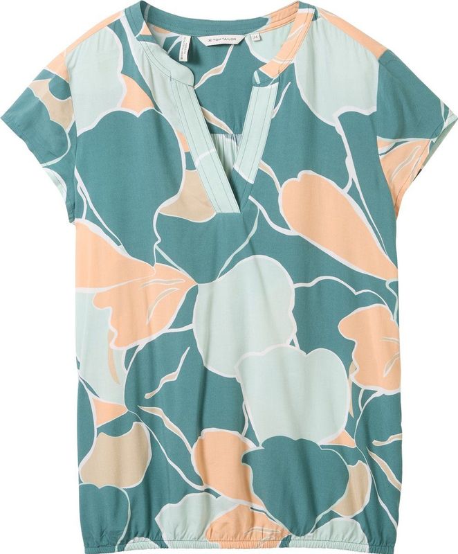 Blouse - Patroon - Viscose - Korte Mouwen - Regular Fit