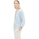 Blouse - Gestreept - Viscose - Losse Pasvorm - Driekwart Mouw