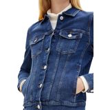 TOM TAILOR - 1041046 - Jeansjas - Versleten Denim Blauw - Katoen