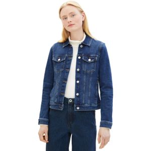 Kleding - Used Mid Stone Blue Denim Jack - Stretch - Patches - Knoopsluiting