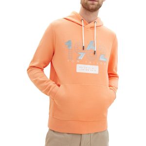 Tom Tailor - Hoodie - Heren - Oranje - Katoen - 1040918