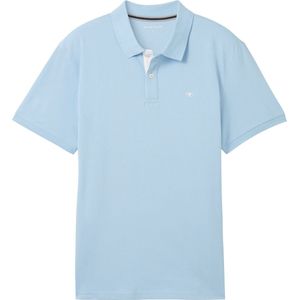 TOM TAILOR Basic Piqué poloshirt voor heren, 32245 - Washed Out Middenblauw, M