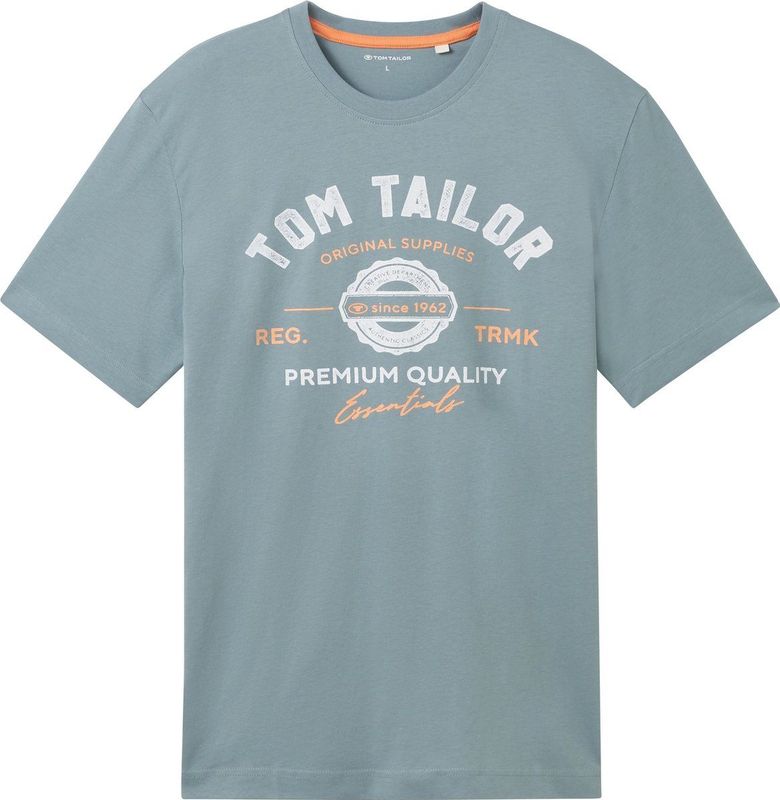 TOM TAILOR - 1037735 - T-shirt - Mintgrijs - Korte Mouwen - Zachte Jersey