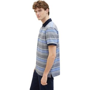 TOM TAILOR Poloshirt voor heren, 35040 - Zeker Blauw Multi Streep, XL