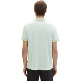 TOM TAILOR - 35203 - Poloshirt - Wit Mint Twotone - Regular Fit, Piqué-stof met Stretchaandeel