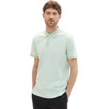 TOM TAILOR - 35203 - Poloshirt - Wit Mint Twotone - Regular Fit, Piqué-stof met Stretchaandeel