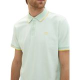 TOM TAILOR - Poloshirt - Wit Mint Twotone - Korte Mouwen - Piqué-Stof