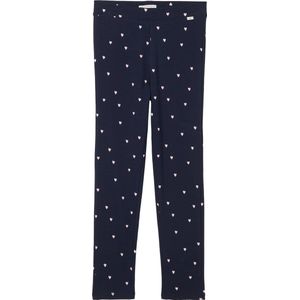 Leggings - Dark Blue - Met Hart-Allover-Print - Slim Fit