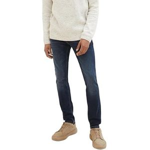 TOM TAILOR Heren Troy Slim Jeans, 10136 - Dark Blue Denim, 30W x 34L