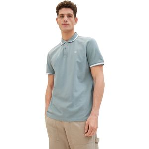 TOM TAILOR - Shirt - Marine - Lichtblauw - Wit - 2 Pack - Katoen - Polokraag
