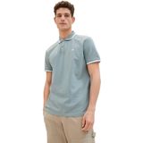 TOM TAILOR - Shirt - Marine - Lichtblauw - Wit - 2 Pack - Katoen - Polokraag