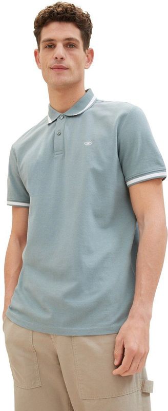 TOM TAILOR - Shirt - Marine - Lichtblauw - Wit - 2 Pack - Katoen - Polokraag