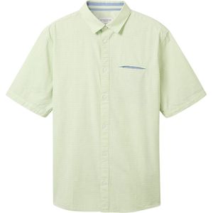 TOM TAILOR - 1041365 Overhemd - Groen - Structuur met Stippen - 1 Stuk