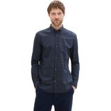 Tom Tailor Denim - Fitted Printed - Overhemd - Blauw - Katoen