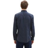 Tom Tailor Denim - Fitted Printed - Overhemd - Blauw - Katoen