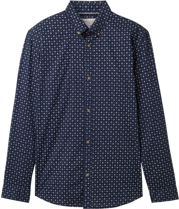 Tom Tailor Denim - Fitted Printed - Overhemd - Blauw - Katoen