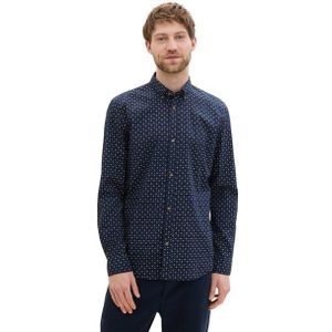 Tom Tailor Denim - Fitted Printed - Overhemd - Blauw - Katoen