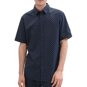 Tom Tailor - Overhemd - Korte Mouwen - Geometrisch Dessin - Heren