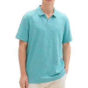 Tom Tailor - Casual Stretch Polo - Jacquard - Groen - Katoen/Polyester/Elasthan