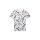 TOM TAILOR Shirt  marine / turquoise / pasteelgeel / wit