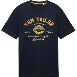 TOM TAILOR - 10302 - T-shirt - Donkerblauw - Katoen - Met Logo-print