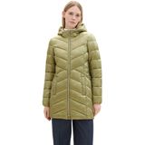 Gewatteerde Lange Jas - Zwart - Polyester - Met Capuchon en Ritssluiting