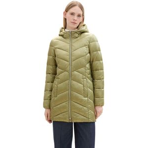 Gewatteerde Lange Jas - Zwart - Polyester - Met Capuchon en Ritssluiting