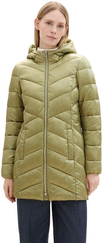 Gewatteerde Lange Jas - Zwart - Polyester - Met Capuchon en Ritssluiting