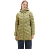 Gewatteerde Lange Jas - Zwart - Polyester - Met Capuchon