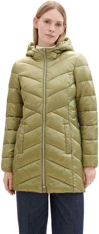 Gewatteerde Lange Jas - Zwart - Polyester - Met Capuchon