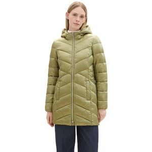 Gewatteerde Lange Jas - Zwart - Polyester - Met Capuchon En Zijzakken