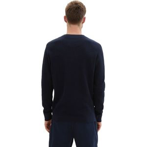 Tom Tailor - STRUCTURED CREWNECK - Heren Trui - Blauw - Regular Fit