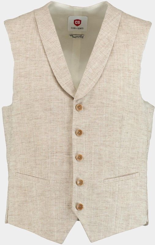 Your Own Party By CG - Mix & Match Gilet - Beige - Viscose/Linnen/Katoen/Polyester