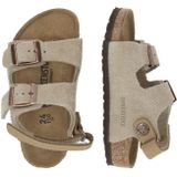Sandalen - Effen - Leer en Suède - Velcro Sluiting - Platte Hak