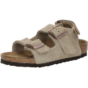 Sandalen - Effen - Leer en Suède - Velcro Sluiting - Platte Hak