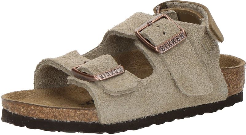 Sandalen - Effen - Leer en Suède - Velcro Sluiting - Platte Hak