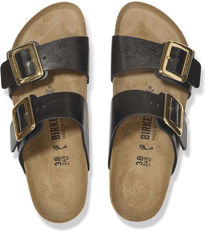 Birkenstock - Sydney Cushion Buckle Slides - Schoenen - Zwart - Zijde