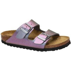 Birkenstock - Arizona Saffiano Iridescent Viola - Slippers - Paars - Natuurkurk Voetbed