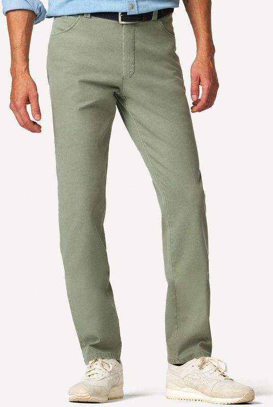 Casa Moda - Pullover - Groen - Katoen - Wijde Fit - V-Hals