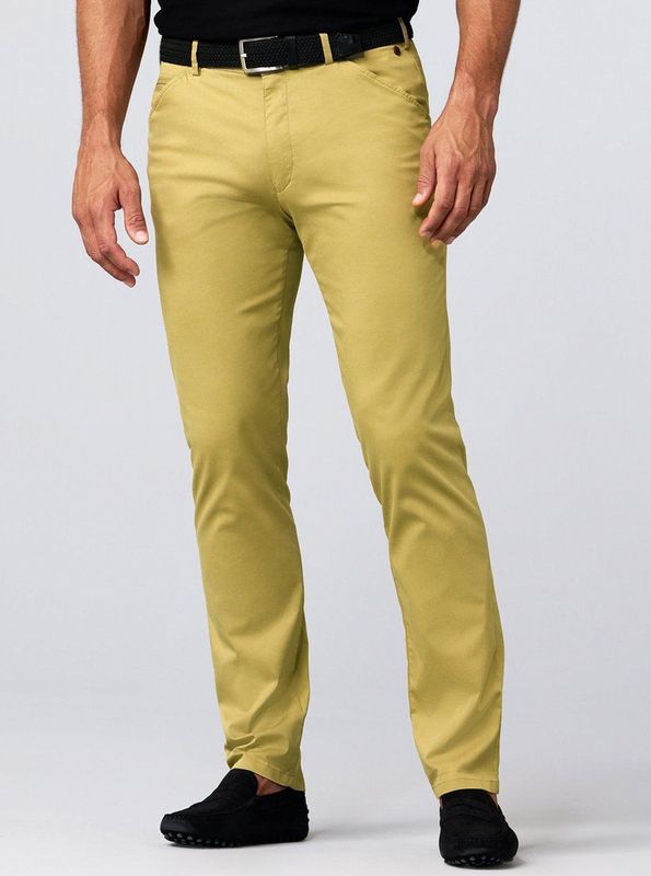 Meyer - Pantalon - Heren - Geel - Katoen - Chicago-1-5060