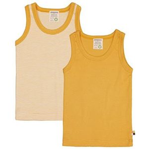 loud + proud Uniseks dubbelpak voor kinderen, fijn geribbeld, biologisch katoen en GOTS-gecertificeerd onderhemd, curcuma, 86-92