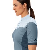 VAUDE - Dames Fullzip Wielershirt - Blauw - Ademend - Sneldrogend