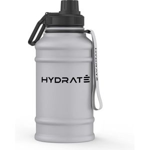 Hydrate© Roestvrij stalen waterfles - 1,3 liter waterfles - BPA-vrije sportfles - metalen waterfles praktische nylon draagband en lekvrije schroefdop, sportdrinkflessen