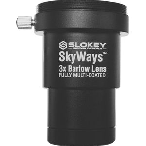 Slokey Discover The World© Barlow 3X Pro Slokey SkyWays Achromatische lens, hoge optische kwaliteit, behandeld met FMC en anti-reflecterende coating voor EEN helder en duidelijk beeld - Superlicht, compact en robuust.